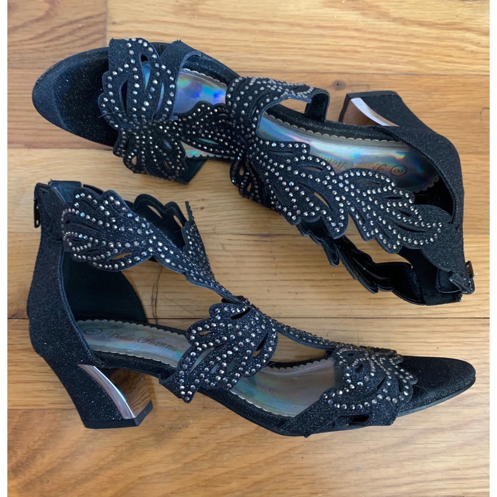 Enzo Romeo Mid Heel Rhinestone Gladiator Sandal - Picture 4 of 5